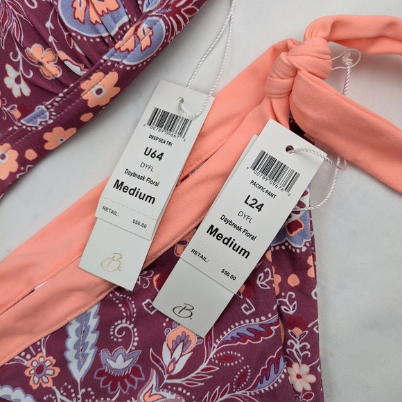 NEW B. Swim Floral Push Up Fixed Triangle Bikini - Picture 6 of 7